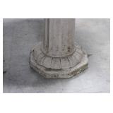 Concrete Bird Bath on Pedestal - Ornate Rim, ~30 in Tall, 23 in Bowl
