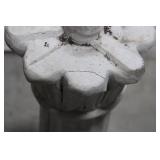 Concrete Bird Bath on Pedestal - Ornate Rim, ~30 in Tall, 23 in Bowl