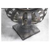 Iron Cast Garden Urns - Lattice Pattern, Pair with Removable Ivy Leaves 17' x 16'