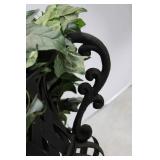 Iron Cast Garden Urns - Lattice Pattern, Pair with Removable Ivy Leaves 17' x 16'
