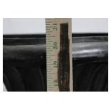 Pair of Black Resin Urn Planters with Fluted Sides and Square Pedestals 20.5' x 16'