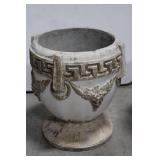 Pair of Greek-Key Urn Planters with Grapevine Relief Concrete 16' x 14'