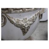 Pair of Greek-Key Urn Planters with Grapevine Relief Concrete 16' x 14'