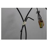 3-Piece Wrought Iron Teardrop Plant Stakes with Amber Glass Orbs 38.5' x 16'