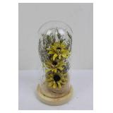 Sunflower Wall Decor Set - 3-Panel Triptych, Wire Panels & Dome Vase & Wallet