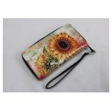 Sunflower Wall Decor Set - 3-Panel Triptych, Wire Panels & Dome Vase & Wallet