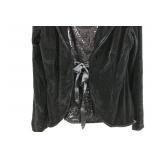 Notations 2-FER Twinset Velvet Blazer & Sequined Tank - Black