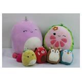 Squishmallows Plushes (Lot of 6) Unicorn, Watermelon, Pineapple, Strawberry Bear, Deer & Penguin