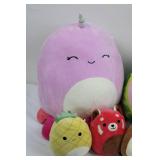 Squishmallows Plushes (Lot of 6) Unicorn, Watermelon, Pineapple, Strawberry Bear, Deer & Penguin
