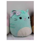 Squishmallows Plush Lot - Pink Rainbow-Mane, Mint Cat, Brown Dog w/XOXO