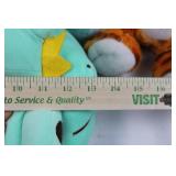 Assorted Plush Toys - Dinosaur, Shark, Tiger & Frog (Lot of 4)