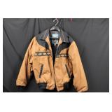 Canyon Guide Outfitters Tan & Black Windbreaker Jacket - Zip Front, Pockets Size M