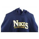 Notre Dame Hoodie Navy Pullover with Front Kangaroo Pocket Size L