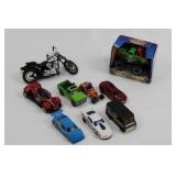 Hot Wheels Die-Cast Vehicle Set - Monster Truck, Cars & Motorcycle