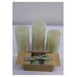 PartyLite LD51I Light Illusion LED Pillar Candle - 5 in (12 cm) 4-Pack and soaps