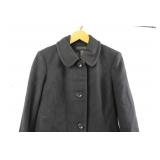 apostrophe Black Wool Coat - Size S (4-5) Button-Front Long Coat