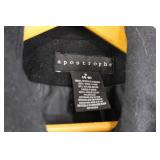 apostrophe Black Wool Coat - Size S (4-5) Button-Front Long Coat