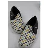Vans Kids Floral Slip-On & Glitter Slip-On & Blue Checkerboard Lace-Ups - 3-Pair Sneaker Bundle