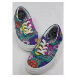 Vans Kids Floral Slip-On & Glitter Slip-On & Blue Checkerboard Lace-Ups - 3-Pair Sneaker Bundle
