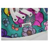 Vans Kids Floral Slip-On & Glitter Slip-On & Blue Checkerboard Lace-Ups - 3-Pair Sneaker Bundle