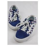 Vans Kids Floral Slip-On & Glitter Slip-On & Blue Checkerboard Lace-Ups - 3-Pair Sneaker Bundle