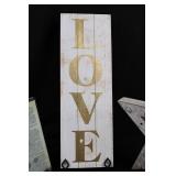 Love Sign, Lighted Star, Vintage Print Frame & Letter Board - 4-Piece Decor Set