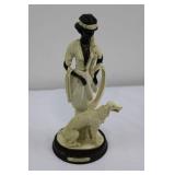 La Verona Collection Figurine - Black Woman in Cream Dress with Dog 15.5'tall