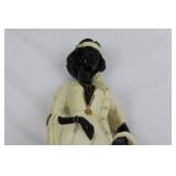 La Verona Collection Figurine - Black Woman in Cream Dress with Dog 15.5'tall