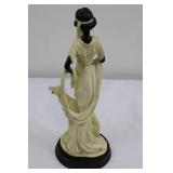 La Verona Collection Figurine - Black Woman in Cream Dress with Dog 15.5'tall
