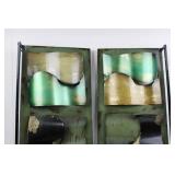 Pair of Verdigris Patina Metal Wall Panels with Curved Cutouts - Each 36' x 13'