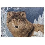 Wolf Family Tapestry Throw - Two-Sided with Lighthouse Scene (Fringed Edges)