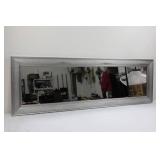 Rectangular Wall Mirror - Silver Textured Frame, 53in x 17in