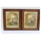 Andres Orpinas Country House and Wishing Well - Cottage & Bridge Scenes (Lot of 2) 12' x 10'