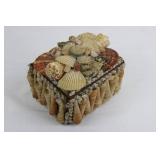 Shell Mosaic Jewelry Box with Jewelry - Seashell Decor Keepsake Box for Jewelry