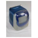 Action Portable TV with AM/FM Radio - 12-14V DC, Blue Vintage Tabletop TV (Not Tested)