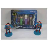 DC Comics Batman PEZ Collector's Set and two Superman