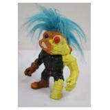 Three Troll Action Figures with Neon Hair - Blue Outfit, Pink Hair, Yellow Arm