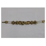 Police Theme Gold-Tone Charm Bracelet with Car, Badges & Shield Charms