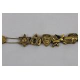 Police Theme Gold-Tone Charm Bracelet with Car, Badges & Shield Charms