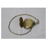 Colibri Quartz Pocket Watch - Hunter-case, Gold Tone with Chain