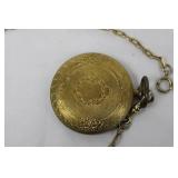 Colibri Quartz Pocket Watch - Hunter-case, Gold Tone with Chain