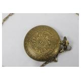 Colibri Quartz Pocket Watch - Hunter-case, Gold Tone with Chain