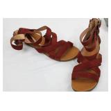 3-Pair Women's Sandals Lot - Size 7 (Liz Claiborne, Red Suede, Gray Metallic)