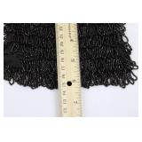 Beaded Fringe Clutch Pair - Silver Gray & Black with Ornate Metal Frames