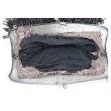 Beaded Fringe Clutch Pair - Silver Gray & Black with Ornate Metal Frames