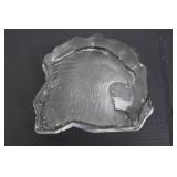 Native American Chief Motif Collection (Lot of 4) - Bronze Bust, Belt Buckle, Copper Pendant & Glass Eagle Dish