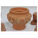 Terracotta Cherub Angel Figurine Set with Decorative Vase - 5-Piece Display 3'-5'Tall