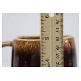 Brown Glaze Stoneware 3-Piece Set: Bulb Vase, Tall Mug & Lidded Butter Dish