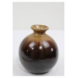 Brown Glaze Stoneware 3-Piece Set: Bulb Vase, Tall Mug & Lidded Butter Dish