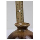 Brown Glaze Stoneware 3-Piece Set: Bulb Vase, Tall Mug & Lidded Butter Dish